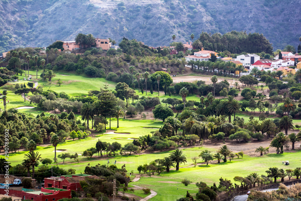 Golfplatz bei der Caldera de Bandama auf Gran Canaria