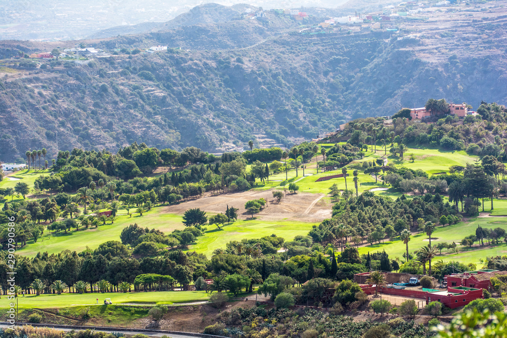 Golfplatz bei der Caldera de Bandama auf Gran Canaria