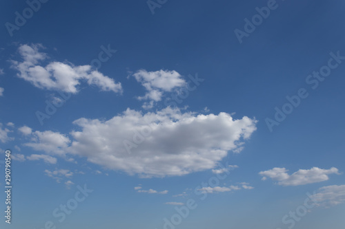 Fototapeta Naklejka Na Ścianę i Meble -  transparent atmospheric layer with blue sky and soft fluffy clouds of white color.