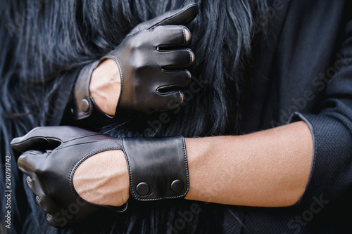 brutal black gloves with a hole