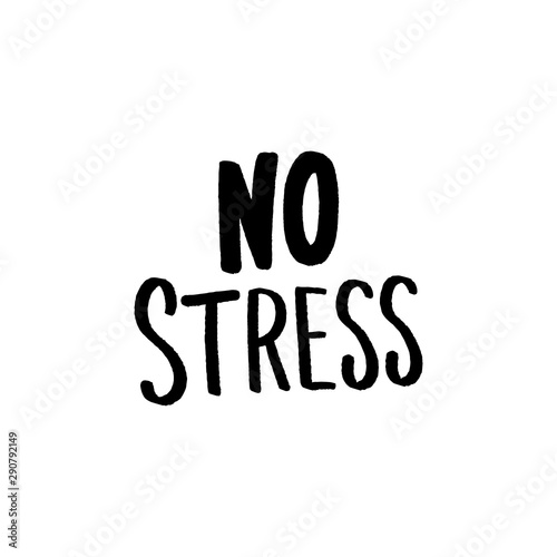 No stress hand drawn lettering logo. Psychology logo. Stock Vector