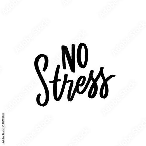 No stress hand drawn lettering logo. Psychology logo.