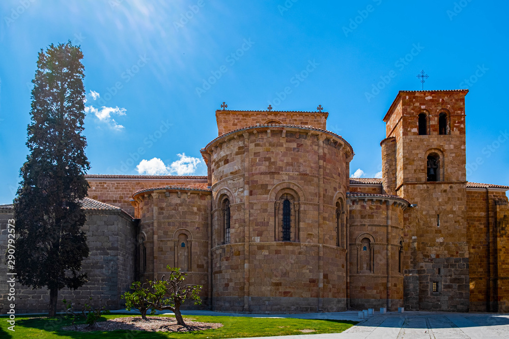 Back view of church in Avila, Spain St Peter church