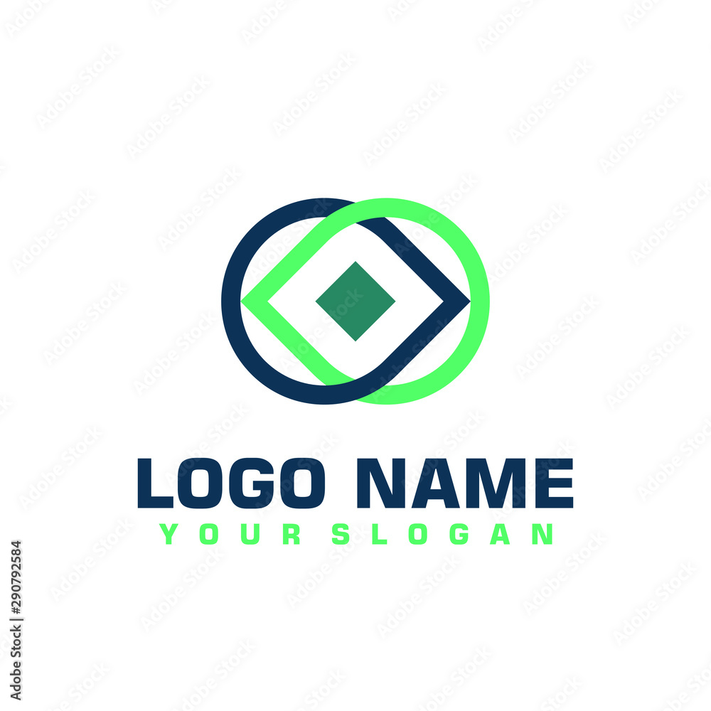 Elegant minimalist blue vector logo Elegant minimalist blue vector logo