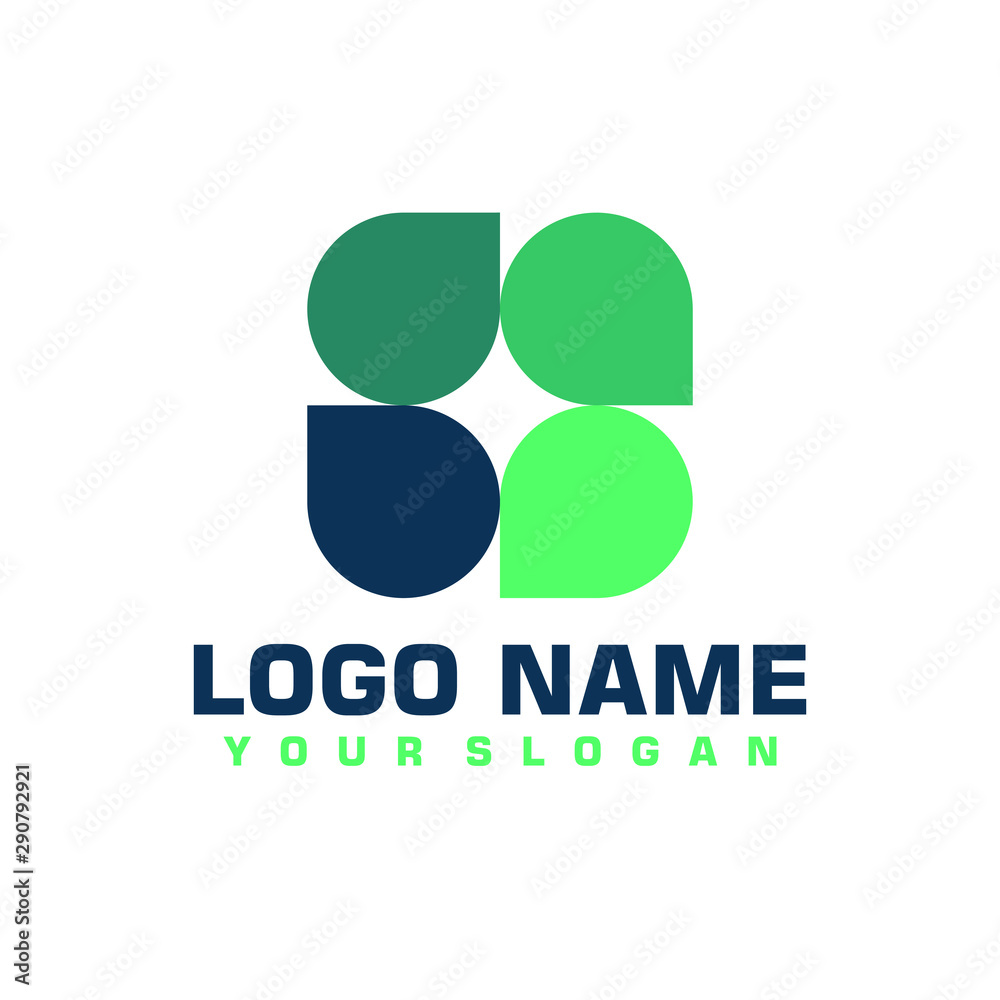 Elegant minimalist blue vector logo Elegant minimalist blue vector logo