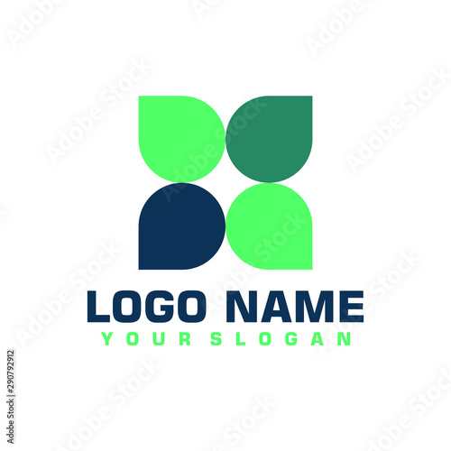 Elegant minimalist blue vector logo