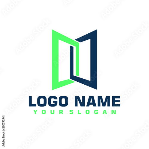 Elegant minimalist blue vector logo
