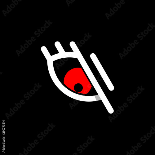 Eye Angry Looking Minimalist Icon Modern Icon Logo Design Template Element Vector Illustration