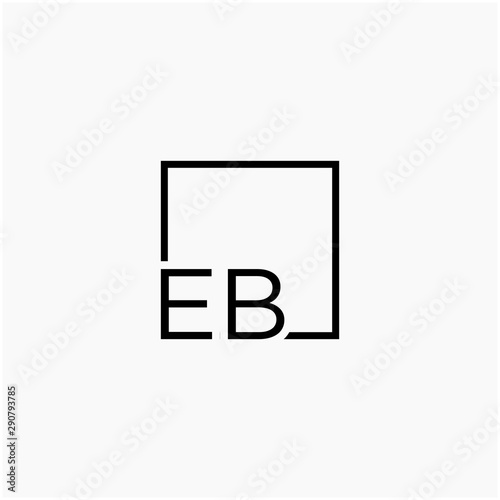 Letter EB Logo design with square frame line art. business consulting concept. studio,room,group icon. Suitable for business, consulting group company. - vector