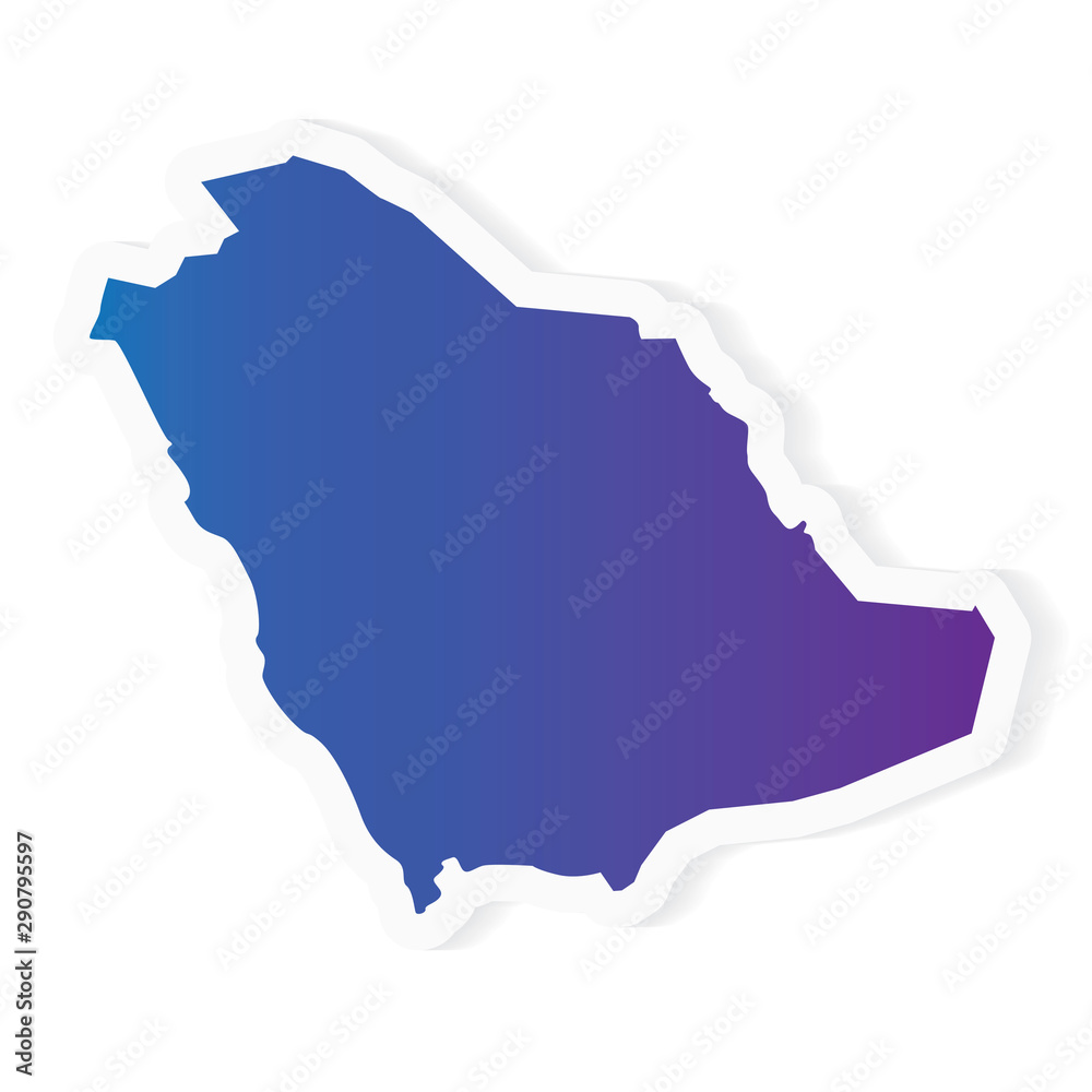 gradient Saudi Arabia map- vector illustration
