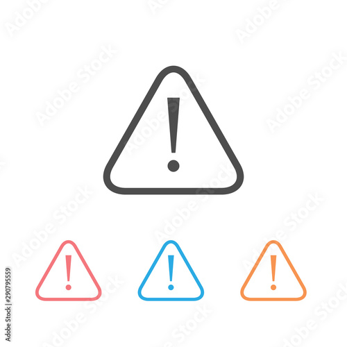 Attention sign icon set in trendy flat vector