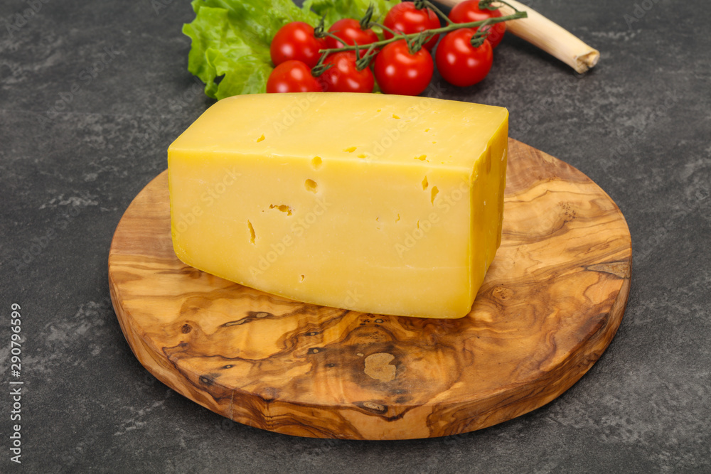 Hard yellow tasty cheese brick Hard yellow tasty cheese brick
