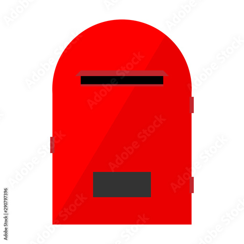 red postbox isolated on white background