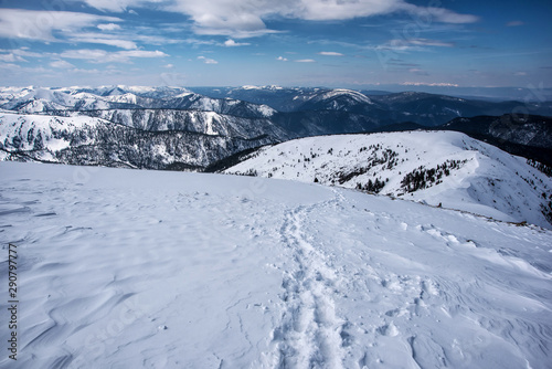 Beautiful view of mountains in the Hamar Daban area. Panorama