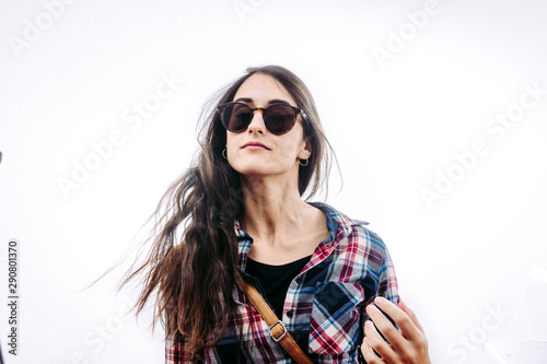 Girl with hat and sunglasses