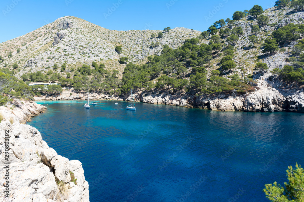 view of Cala Murta Bay in Majorca