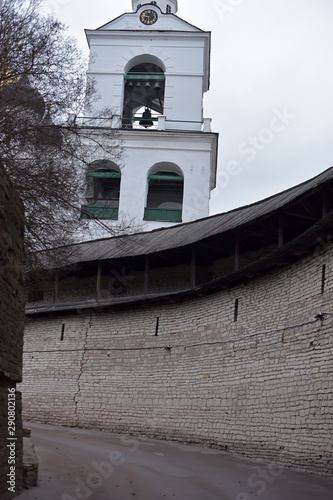 View of Pskov Kremlin, Pskov Krom, an ancient citadel in Pskov Oblast, Russia photo