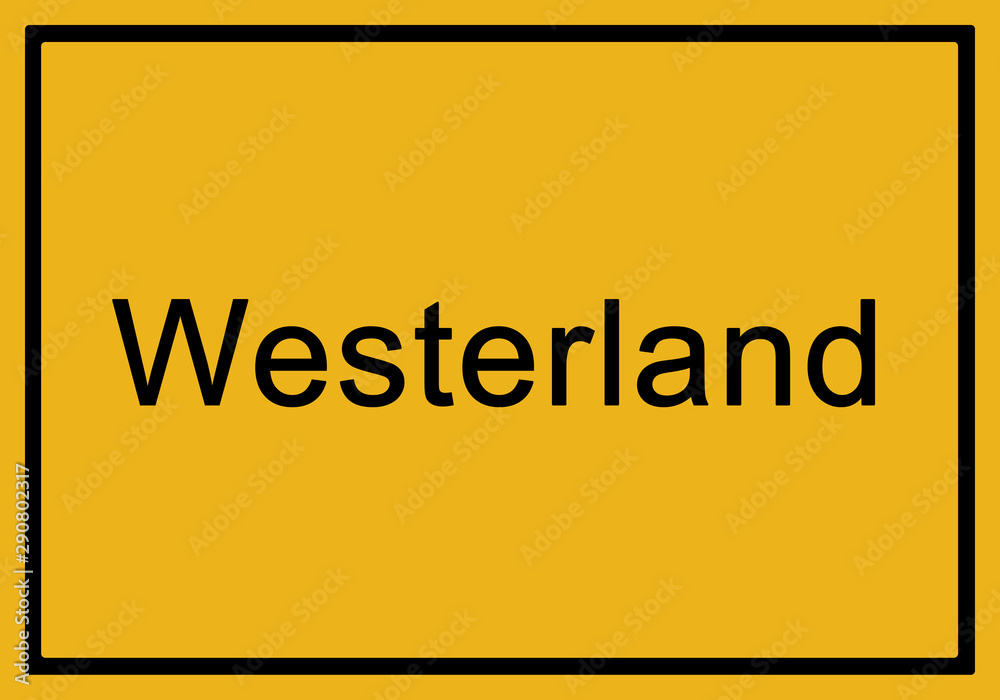 Typical german yellow city sign Westerland Typical german yellow city sign Westerland