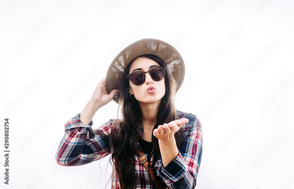 Girl with hat and sunglasses