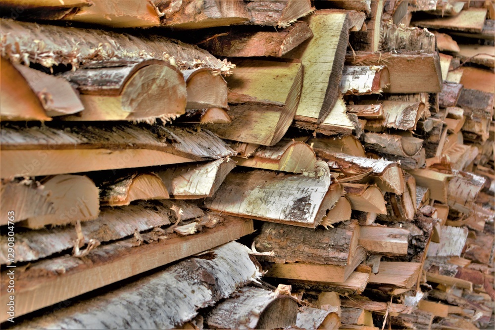 birch wood in the woodpile, the texture of nature birch wood in the woodpile, the texture of nature
