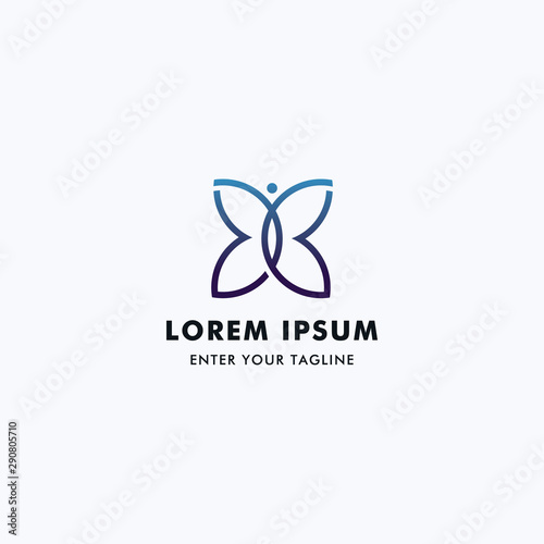 logo letter y butter fly, concept letter y + icon butter fly.