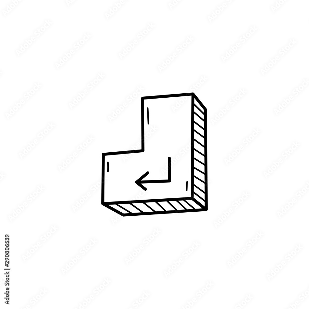 Hand drawn Enter Button isolated on a white. Sketch. Vector illustration. Hand drawn Enter Button isolated on a white. Sketch. Vector illustration.