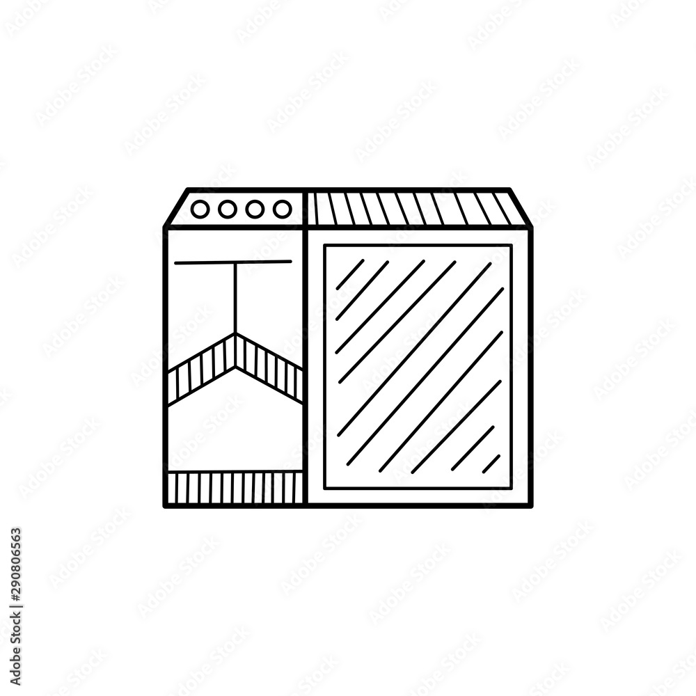 Hand drawn personal computer isolated on a white. Sketch. Vector illustration.