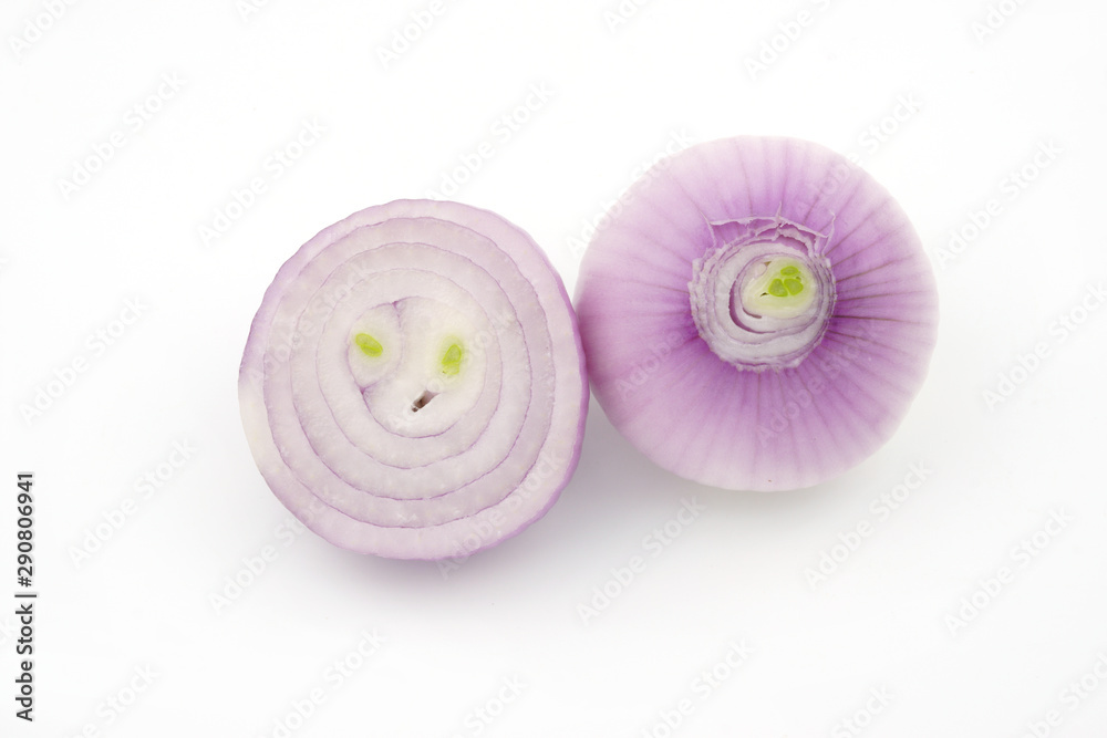 Fresh onion slice isolated on white background Fresh onion slice isolated on white background