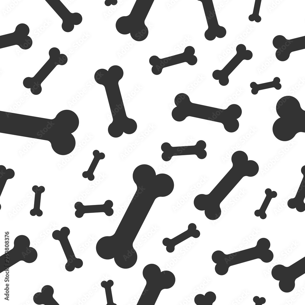 Falling bones for a dog. Seamless pattern isolated on white background Falling bones for a dog. Seamless pattern isolated on white background