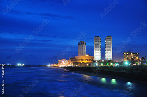 Colombo city skyline at night,  Sri Lanka photo