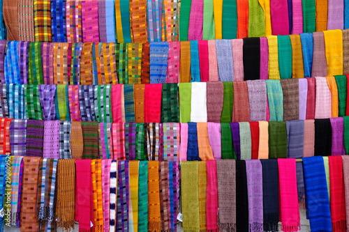 Guatemala Chichicastenango Market Handwoven Scarfs photo