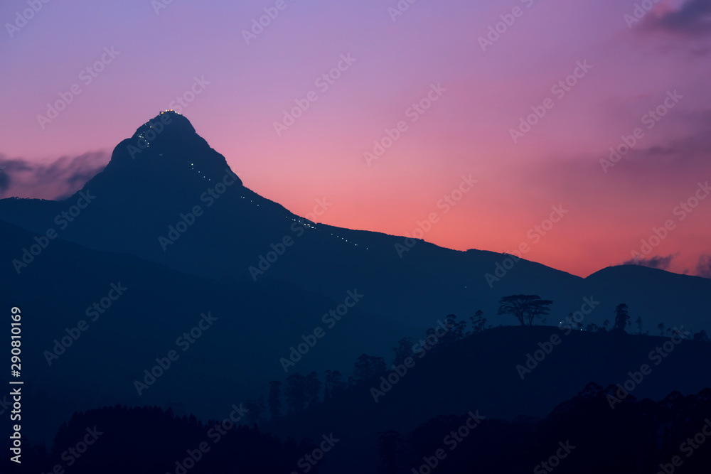 Naklejka premium Sri Pada, Adam's peak in Sri Lanka