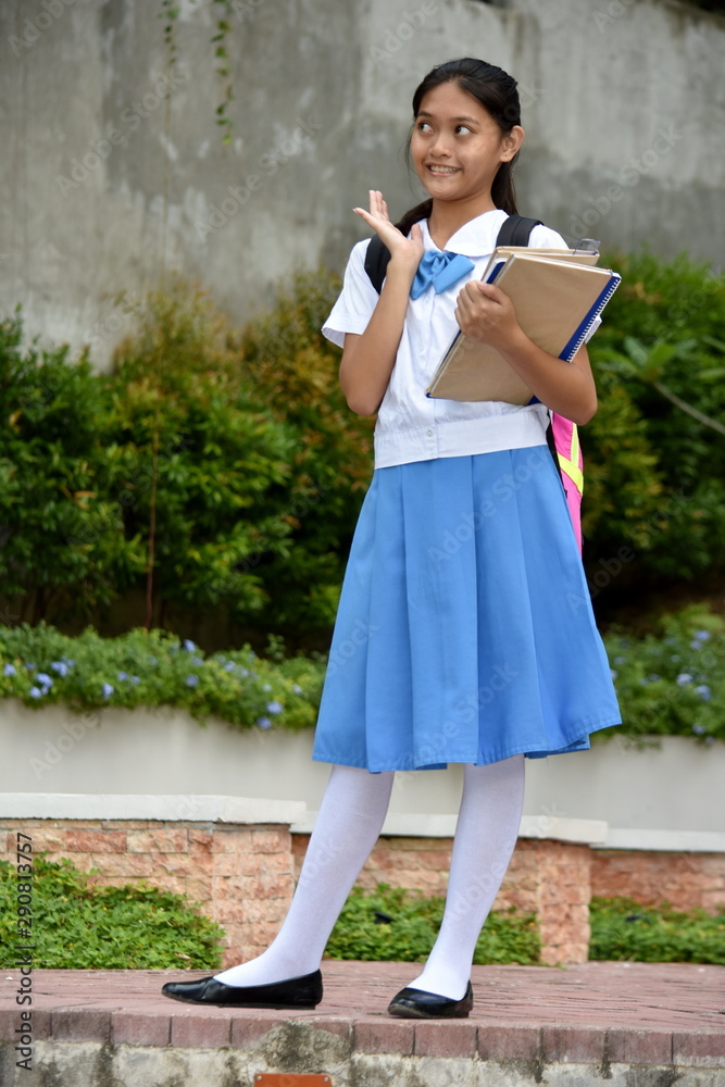 Naklejka premium An A Surprised Diverse Female Student