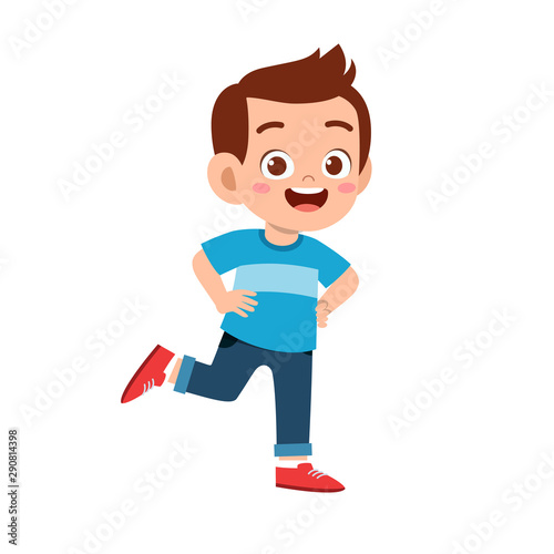 cute kid teen boy show facial expression