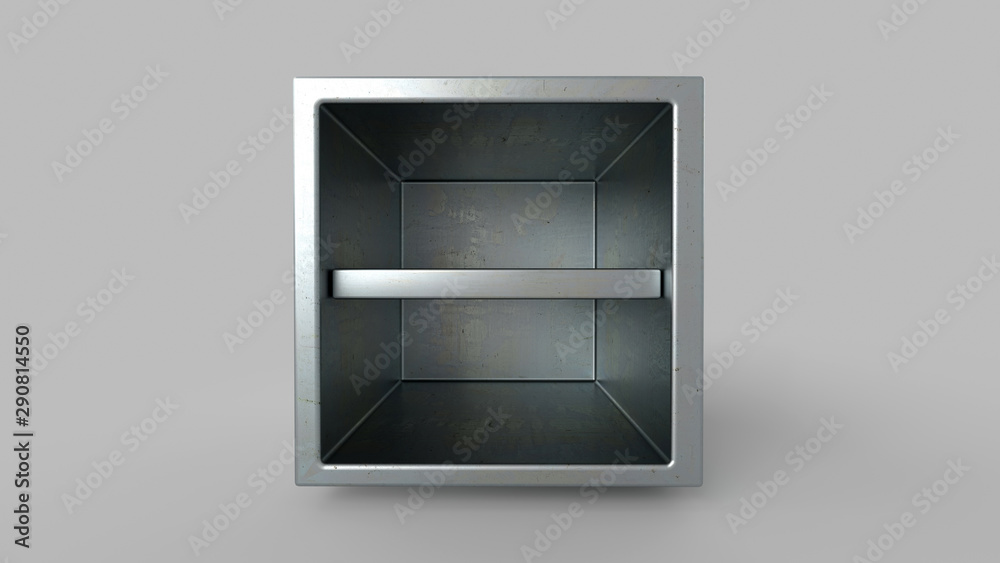 Security Metal Safe With Empty Space Inside - 3D Illustration Security Metal Safe With Empty Space Inside - 3D Illustration