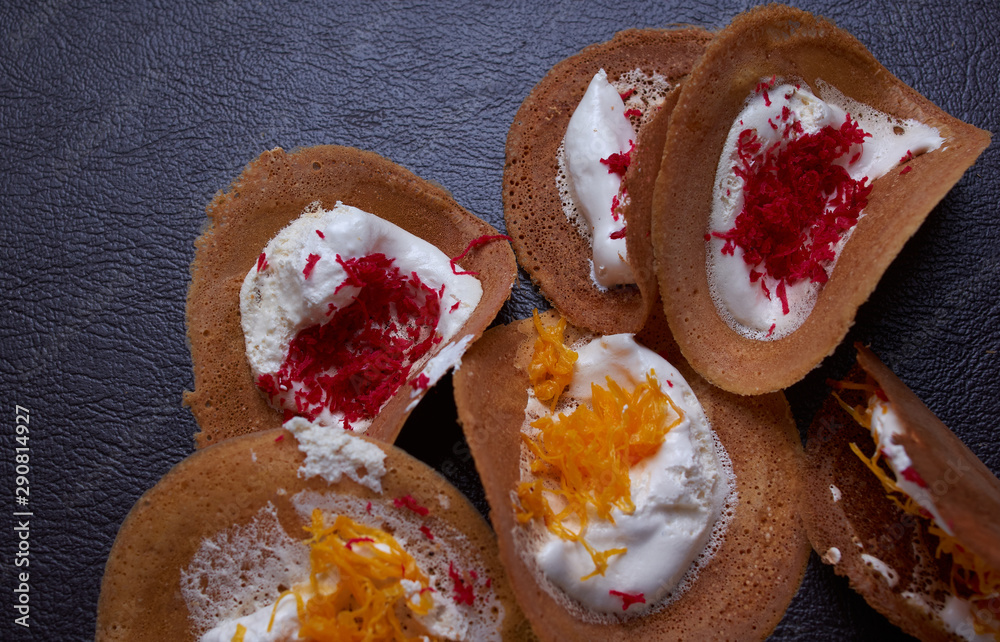 Fototapeta premium The colorful Thai Crispy Pancake