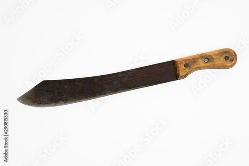 Old african machete on white background