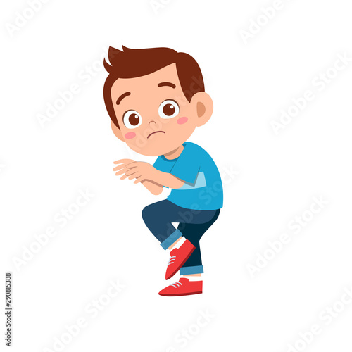 cute kid teen boy show facial expression