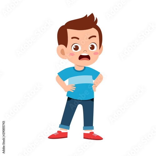cute kid teen boy show facial expression