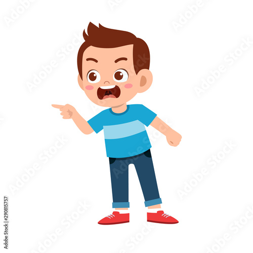 cute kid teen boy show facial expression