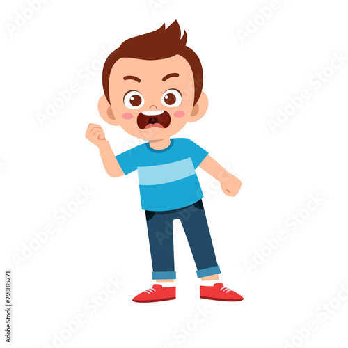 cute kid teen boy show facial expression