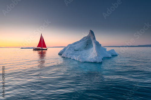 Beautiful landscape in Disko bay, Ilulissat, Greenland photo