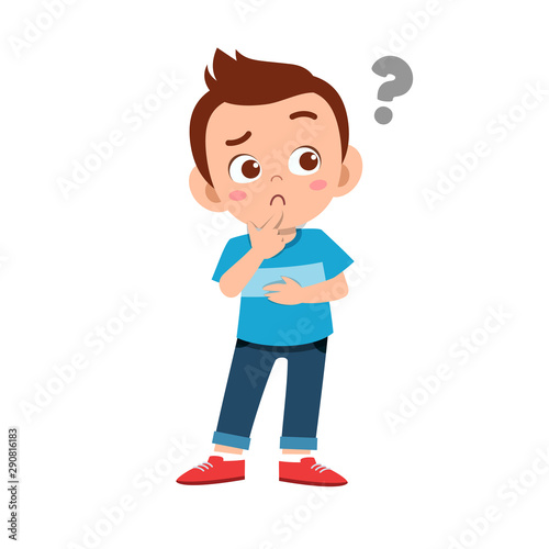 cute kid teen boy show facial expression