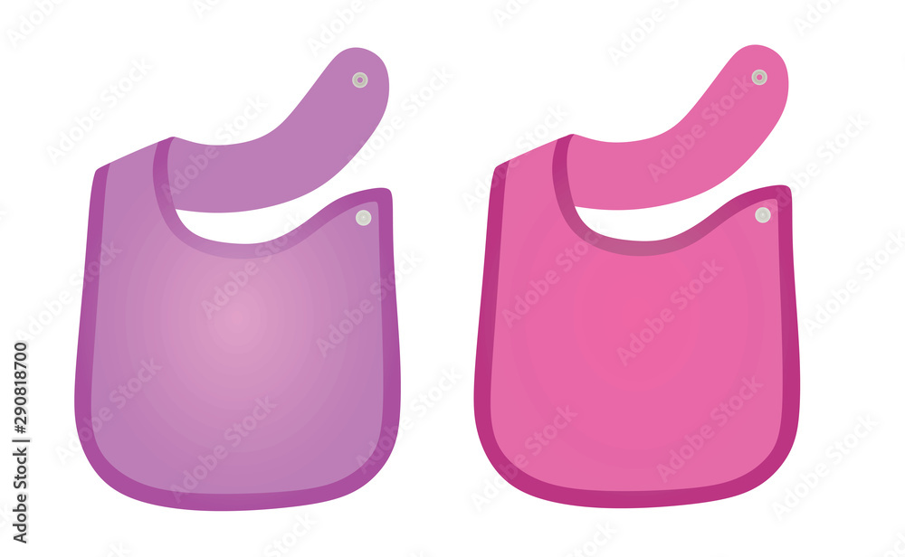 Pink and rose  baby apron set. vector illustration