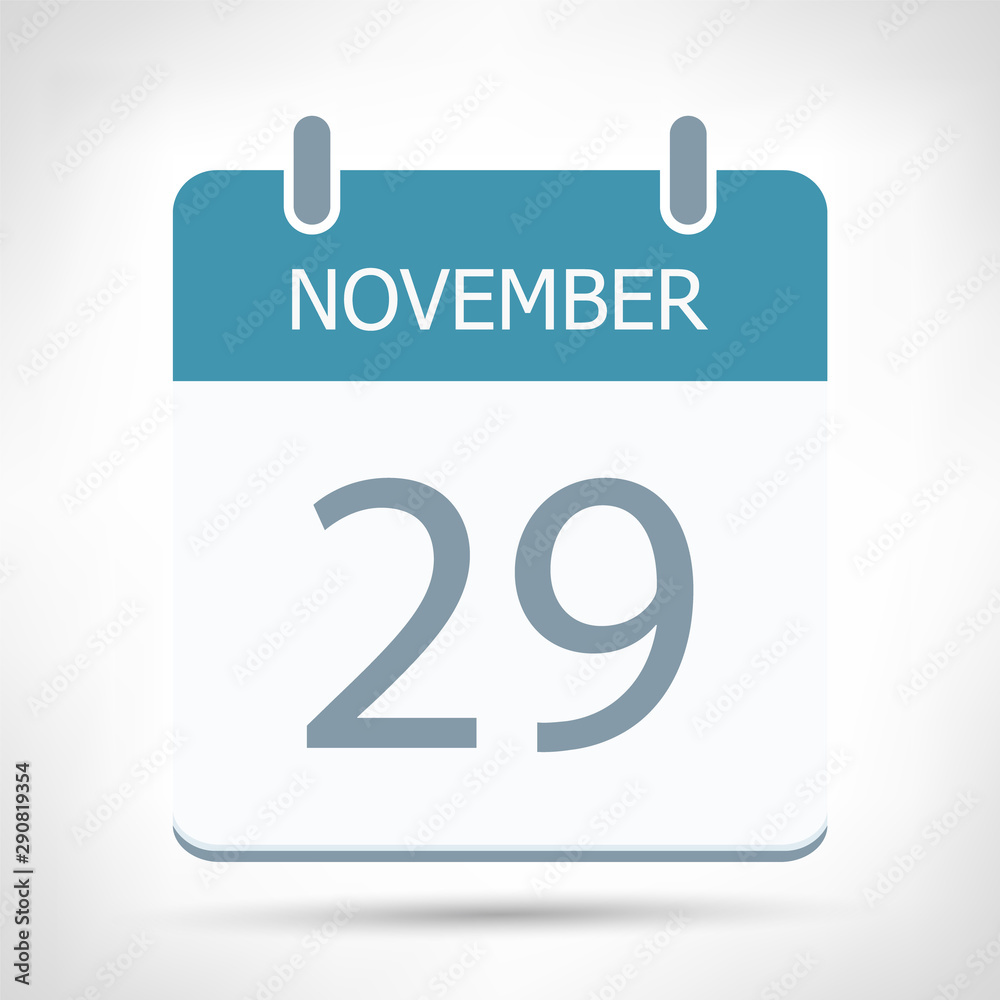 November 29 - Calendar Icon - Calendar flat design template November 29 - Calendar Icon - Calendar flat design template