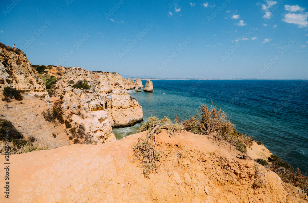 Panoramic view, Ponta da Piedade near Lagos in Algarve, Portugal