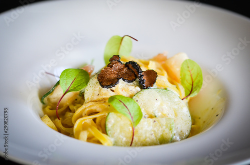 tagliatelle with black truffles & baby pumpkin