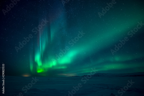 Northern lights aurora borealis © surangaw