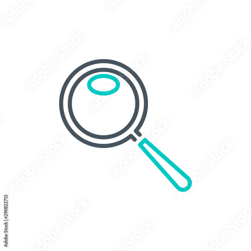 zoom scale with magnifier glass outline flat icon. Single quality outline logo search symbol for web design mobile app. Thin line design logo sign. Loupe zooming lens icon isolated on white background