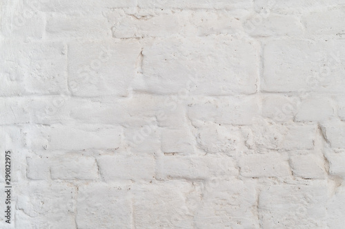 Photo of old white brick wall texture